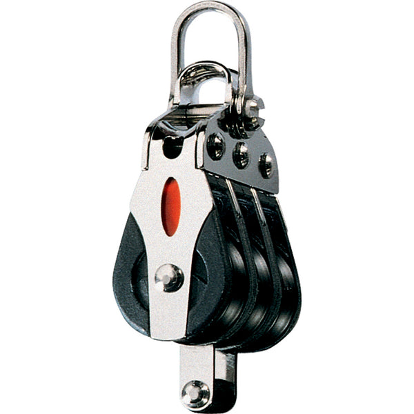 Ronstan Series 20 Ball Bearing Block - Triple - Becket - 2-Axis Shackle Head [RF20312] - Image 1