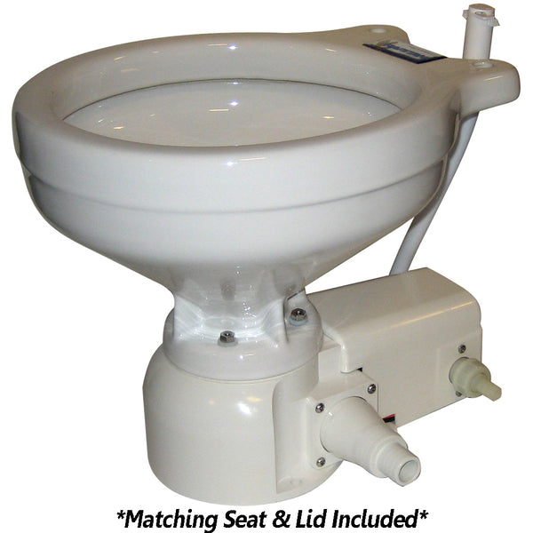 Raritan Sea Era Toilet - Marine Size - Freshwater Solenoid - Straight  90 Discharge - Smart Toilet Control - 12v [162MF012] - Image 1