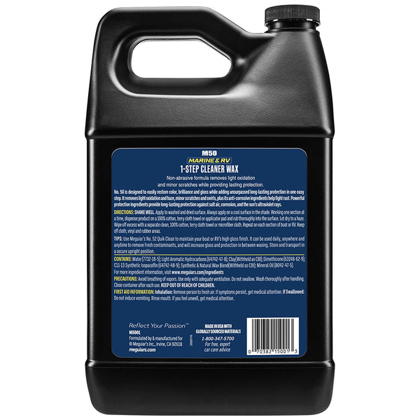Meguiar's #50 Boat/RV Cleaner Wax - Liquid 1 Gallon [M5001] - Image 2