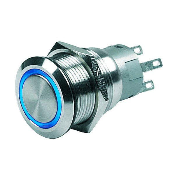 BEP Push Button Switch - 24V Latching On/Off - Blue LED [80-511-0007-01] - Image 1