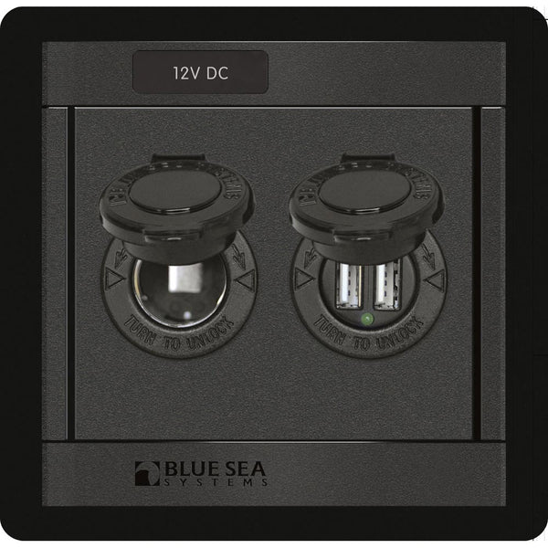 Blue Sea 1478 360 Panel - 12V DC Socket & Dual USB Charger [1478] - Image 1