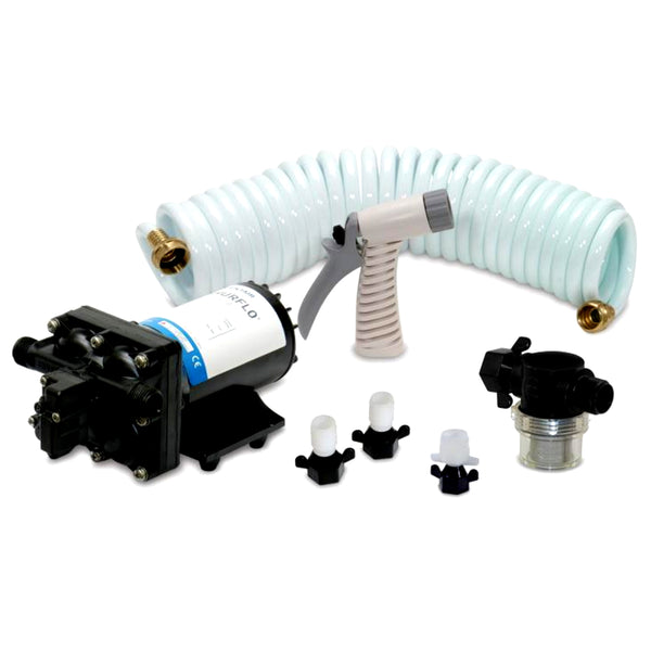 Shurflo by Pentair BLASTERII Washdown Kit - 12VDC, 3.5GPM w/25 Hose, Nozzle, Strainer  Fittings [4338-121-E07] - Image 1