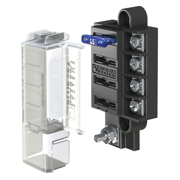 Blue Sea 5045 ST Blade Compact Fuse Blocks - 4 Circuits w/Cover [5045] - Image 1