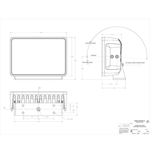 Lumitec Maxillume h120 - Trunnion Mount Flood Light - White Housing - White Dimming [101346] - Image 3