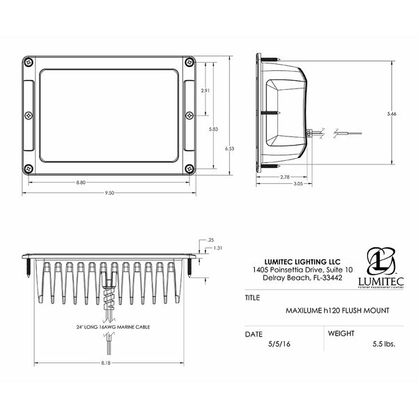 Lumitec Maxillume h120 - Flush Mount Flood Light - White Housing - White Dimming [101348] - Image 3