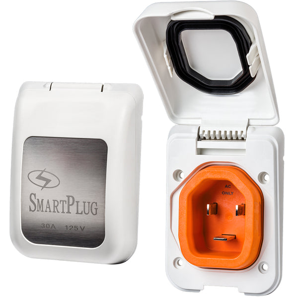 SmartPlug 30 AMP Male Non-Metallic Inlet Cover - White [BM30PW] - Image 1