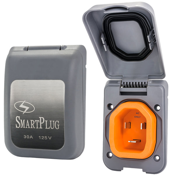 SmartPlug 30 AMP Male Non-Metallic Inlet Cover - Grey [BM30PG] - Image 1