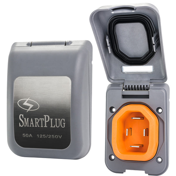 SmartPlug 50 AMP Male Non-Metallic Inlet Cover - Grey [BM50PG] - Image 1