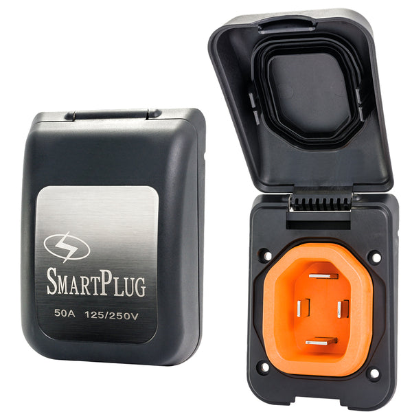 SmartPlug 50 AMP Male Non-Metallic Inlet Cover - Black [BM50PB] - Image 1
