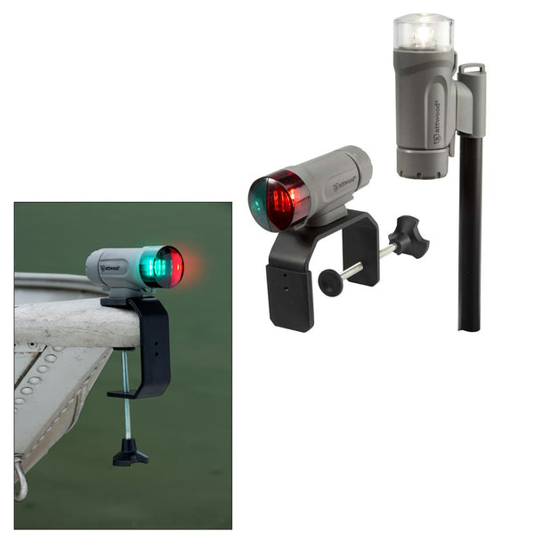 Attwood PaddleSport Portable Navigation Light Kit - C-Clamp, Screw Down or Adhesive Pad - Gray [14194-7] - Image 1