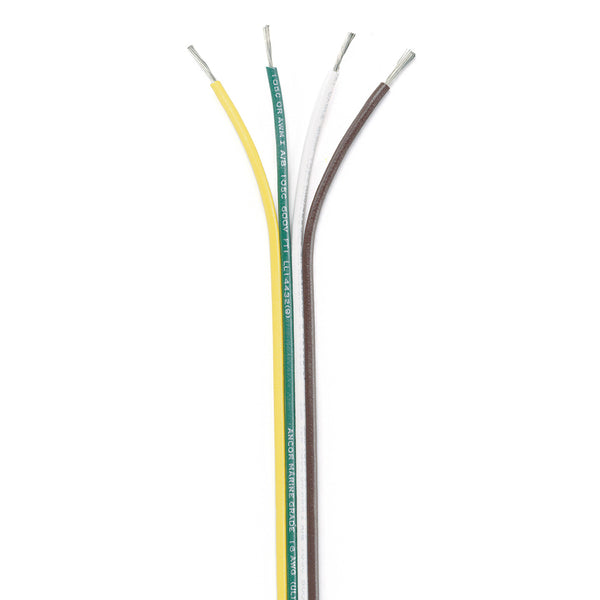 Ancor Ribbon Bonded Cable - 16/4 AWG - Brown/Green/White/Yellow - Flat - 100' [154510] - Image 1