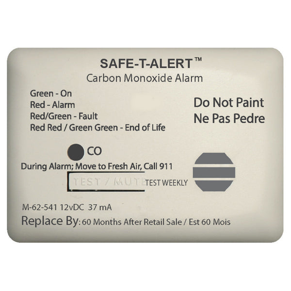 Safe-T-Alert 62 Series Carbon Monoxide Alarm - 12V - 62-541-Marine Surface Mount - White [62-541-MARINE] - Image 1