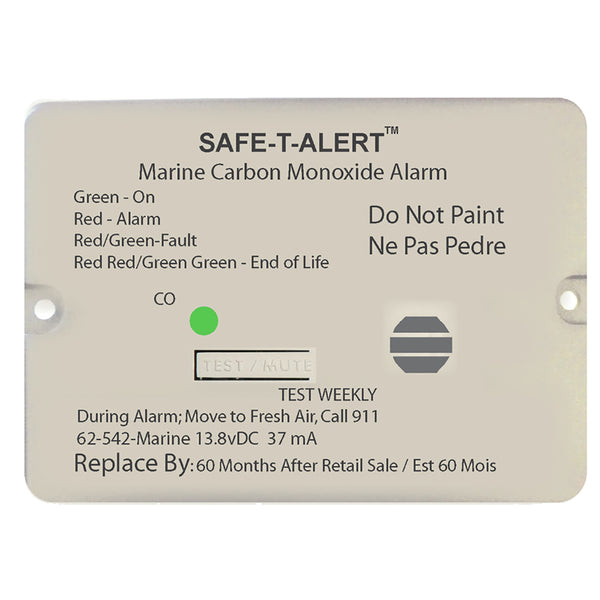 Safe-T-Alert 62 Series Carbon Monoxide Alarm w/Relay - 12V - 62-542-Marine-RLY-NC - Flush Mount - White [62-542-MARINE-RLY-NC] - Image 1