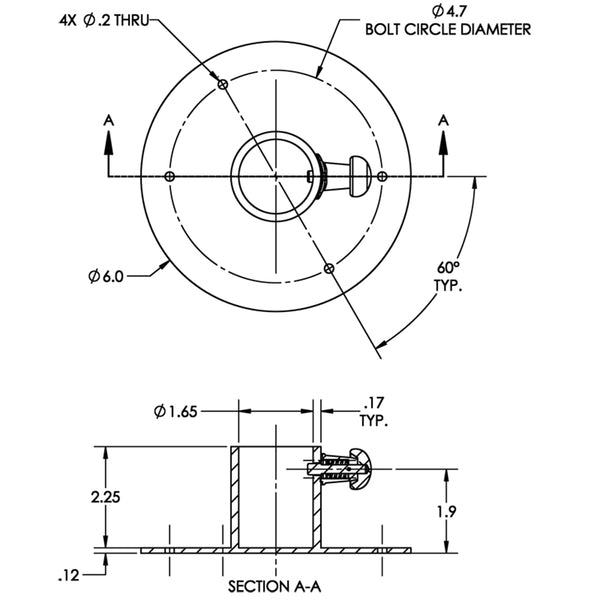 TACO Stainless Steel Table Base w/Locking Pin [F16-0006L] - Image 2