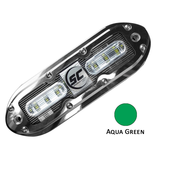 Shadow-Caster SCM-6 LED Underwater Light w/20' Cable - 316 SS Housing - Aqua Green [SCM-6-AG-20] - Image 1