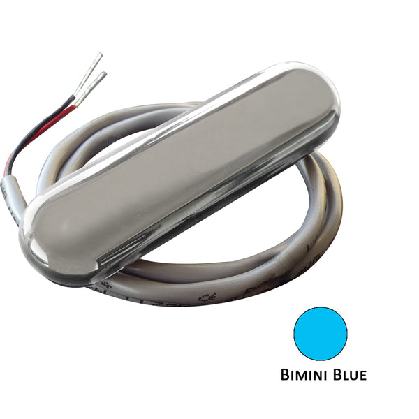 Shadow-Caster Courtesy Light w/2' Lead Wire - 316 SS Cover - Bimini Blue - 4-Pack [SCM-CL-BB-SS-4PACK] - Image 1