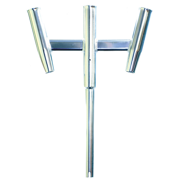 Tigress Triple Aluminum Kite Rod Holder - Straight Butt - Polished [88159] - Image 1