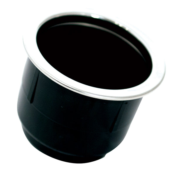 Tigress Black Plastic Cup Holder Insert w/SS Ring On Top [PCHE-BP] - Image 1
