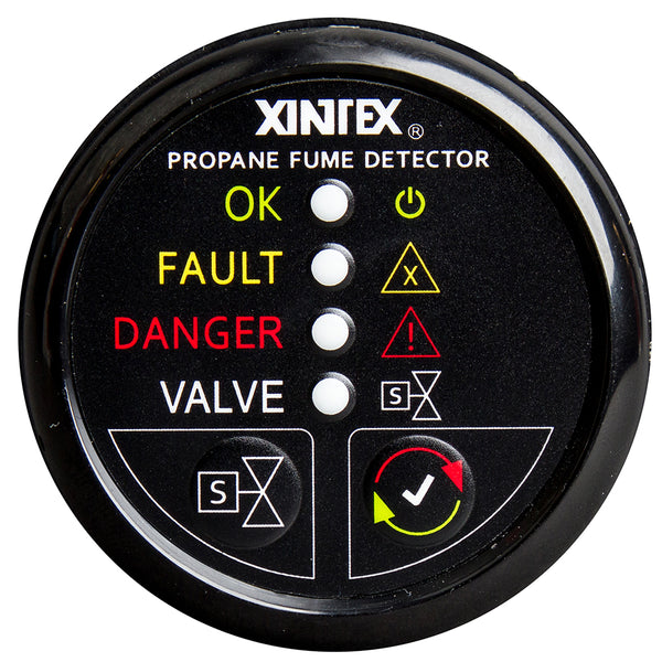 Fireboy-Xintex Propane Fume Detector w/Plastic Sensor  Solenoid Valve - Black Bezel Display [P-1BS-R] - Image 1