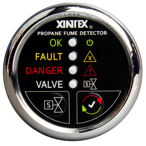 Fireboy-Xintex Propane Fume Detector w/Plastic Sensor  Solenoid Valve - Chrome Bezel Display [P-1CS-R] - Image 1