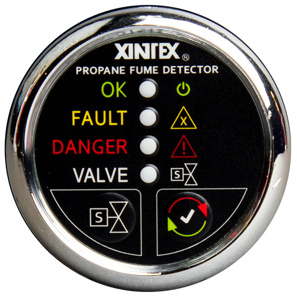 Fireboy-Xintex Propane Fume Detector w/Automatic Shut-Off  Plastic Sensor - No Solenoid Valve - Chrome Bezel Display [P-1CNV-R] - Image 1