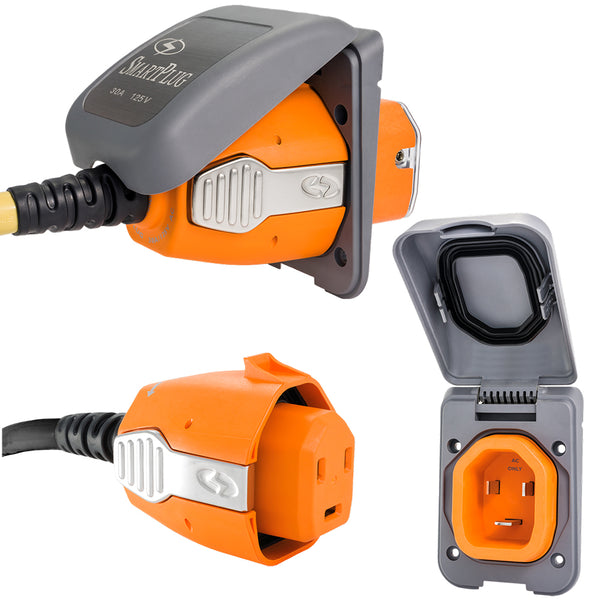 SmartPlug 30 AMP Inlet  Female Cord Connector Combo - Grey [B30ASSYPG] - Image 1
