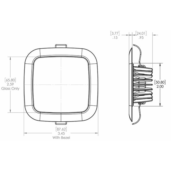 Lumitec Square Mirage Down Light - Warm White Dimming - Hi-CRI - Polished Bezel [116119] - Image 3