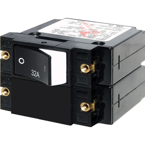 Blue Sea 7575 ASeries Raised Rocker Circuit Breaker  Double Pole  32A 7575