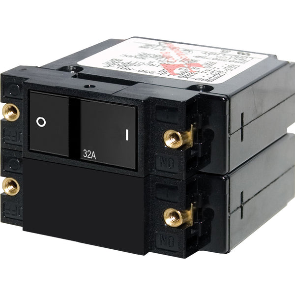 Blue Sea 7415 A-Series Flat Rocker Circuit Breaker - Double Pole - 32A [7415] - Image 1
