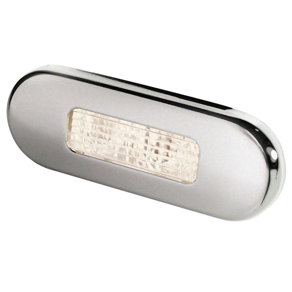 Hella Marine Surface Mount Oblong LED Courtesy Lamp - Warm White LED - Stainless Steel Bezel [980869401] - Image 1
