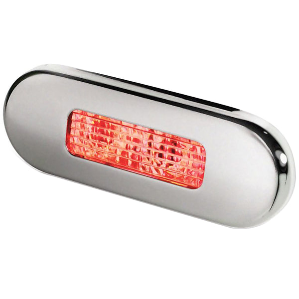Hella Marine Surface Mount Oblong LED Courtesy Lamp - Red LED - Stainless Steel Bezel [980869501] - Image 1