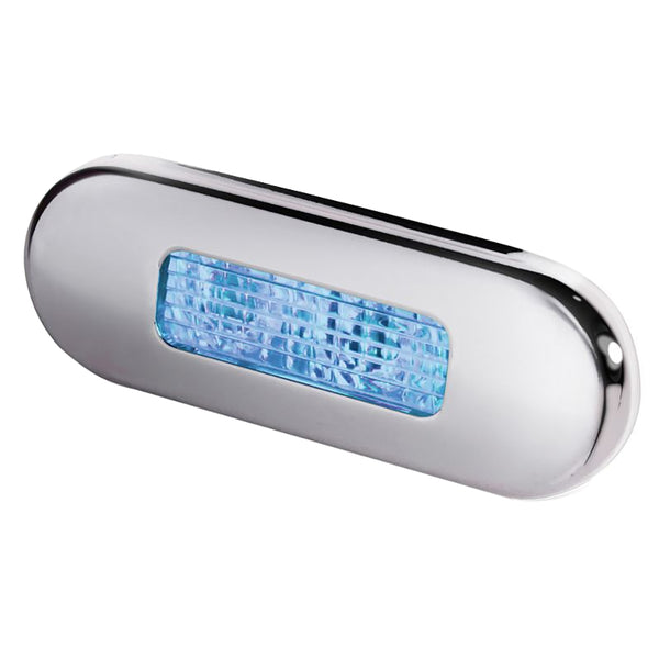 Hella Marine Surface Mount Oblong LED Courtesy Lamp - Blue LED - Stainless Steel Bezel [980869601] - Image 1