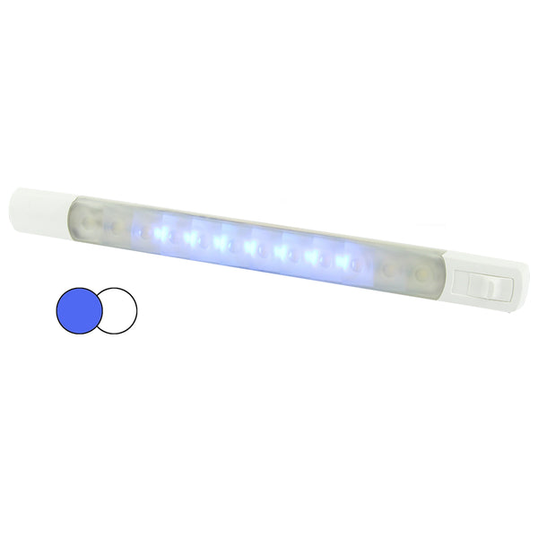 Hella Marine Surface Strip Light w/Switch - White/Blue LEDs - 12V [958121011] - Image 1