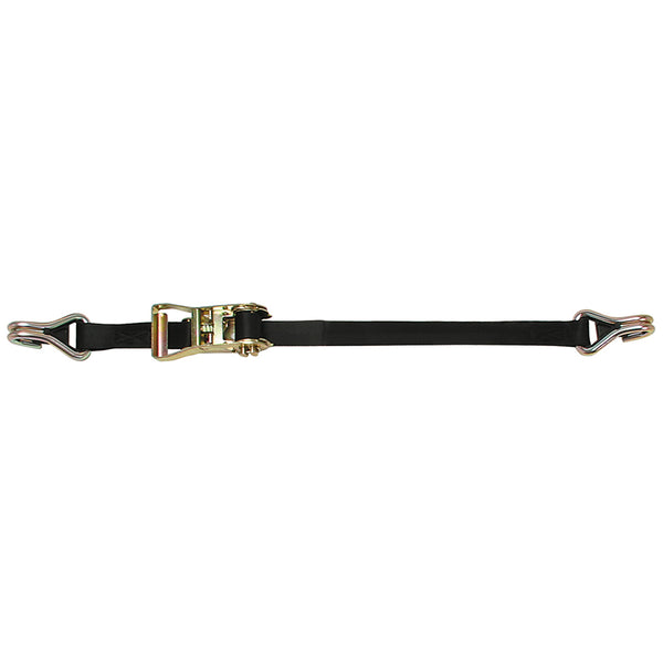 CargoBuckle Ratchet Strap TieDown wDouble JHooks  Keeper  1 x 12 F14060