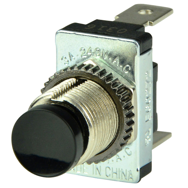 BEP Black SPST Momentary Contact Switch - OFF/(ON) [1001402] - Image 1