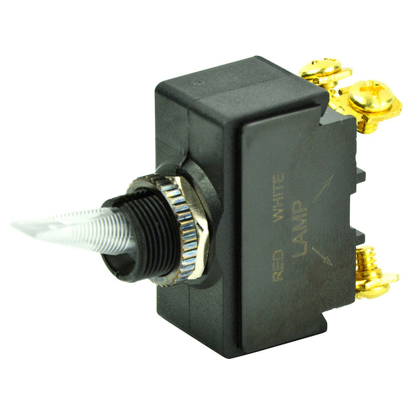 BEP SPST Lighted Toggle Switch - Red LED - 12V - #6-32 Terminal - ON/OFF [1001908] - Image 1