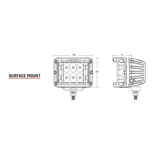 RIGID Industries D-SS Series PRO Spot LED Surface Mount - Pair - White [862213] - Image 2