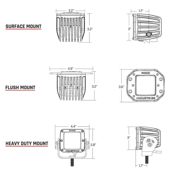 RIGID Industries D-Series PRO Hybrid-Spot LED - Pair - White [602213] - Image 2