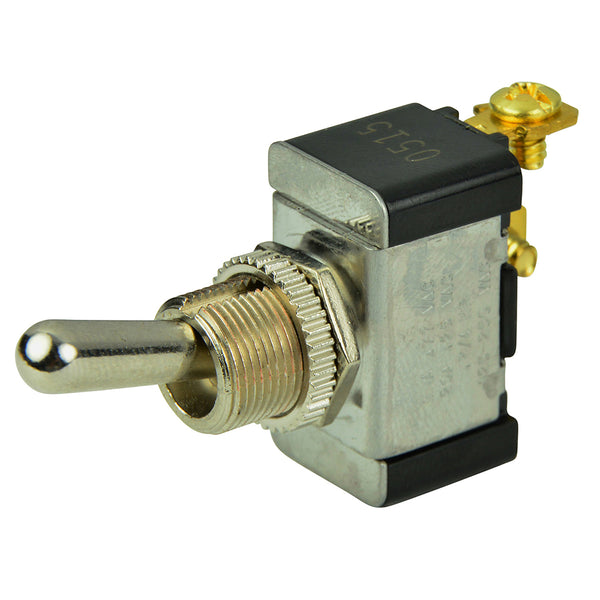 BEP SPST Chrome Plated Toggle Switch -OFF/(ON) [1002002] - Image 1