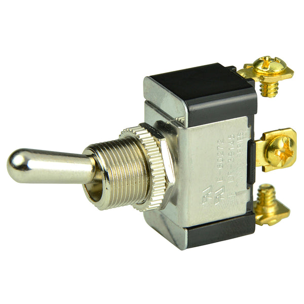 BEP SPDT Chrome Plated Toggle Switch - ON/OFF/(ON) [1002015] - Image 1