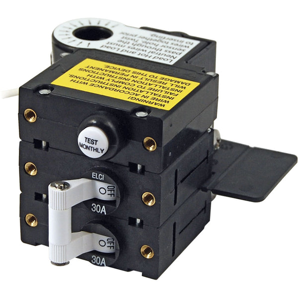 Blue Sea A-Series ELCI Main Circuit Breaker - Double Pole 120V AC 30A [3106100] - Image 1