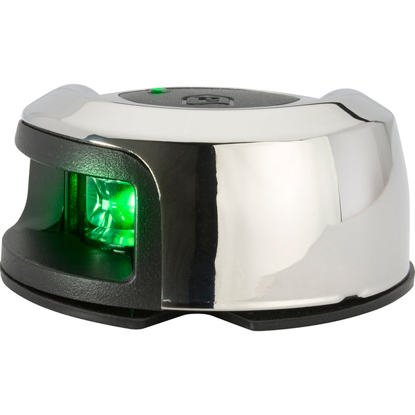 Attwood LightArmor Deck Mount Navigation Light - Stainless Steel - Starboard (green) - 2NM [NV2012SSG-7] - Image 1