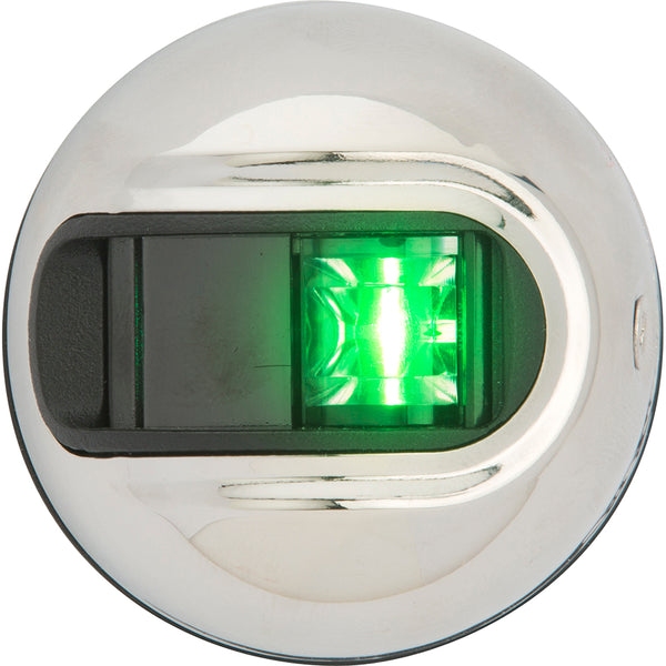 Attwood LightArmor Vertical Surface Mount Navigation Light - Starboard (Green) - Stainless Steel - 2NM [NV3012SSG-7] - Image 1