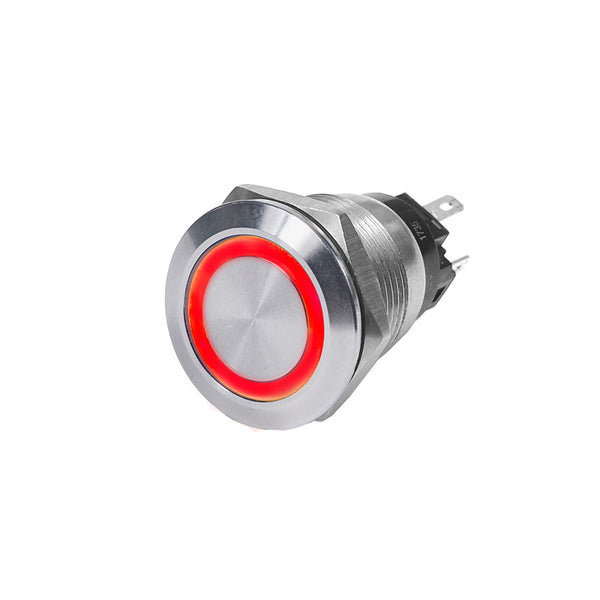 Blue Sea 4163 SS Push Button Switch - Off-(On) - Red - 10A [4163] - Image 1