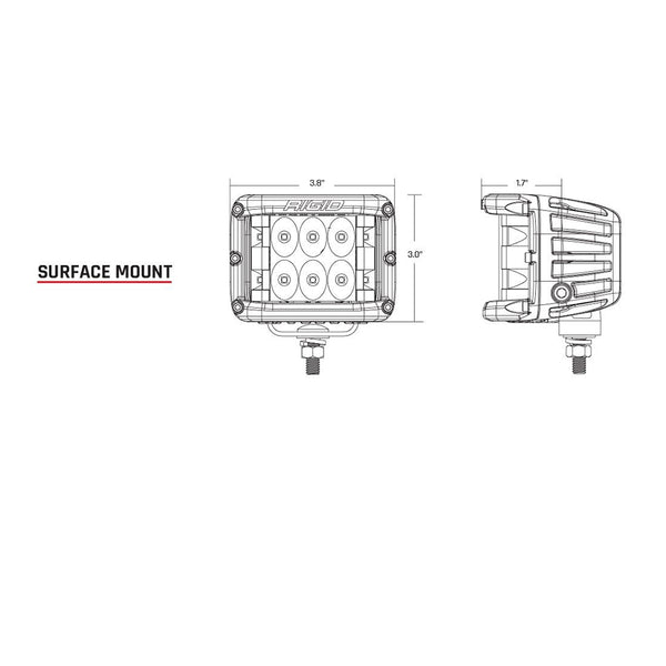 RIGID Industries D-SS Series PRO Flood Surface Mount - Black [261113] - Image 2