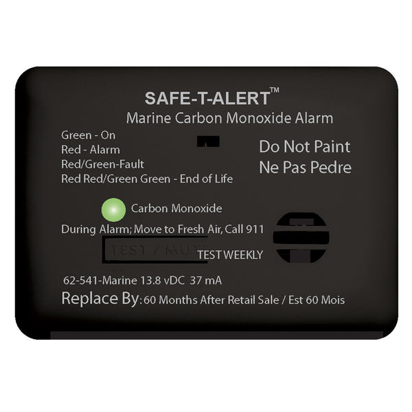 Safe-T-Alert 62 Series Carbon Monoxide Alarm - 12V - 62-541-Marine - Surface Mount - Black [62-541-MARINE-BL] - Image 1