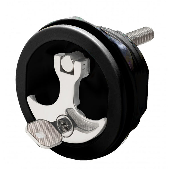 Whitecap Compression Handle CP Zamac/Black Nylon Locking Fresh Water Use Only [S-1415BC] - Image 1