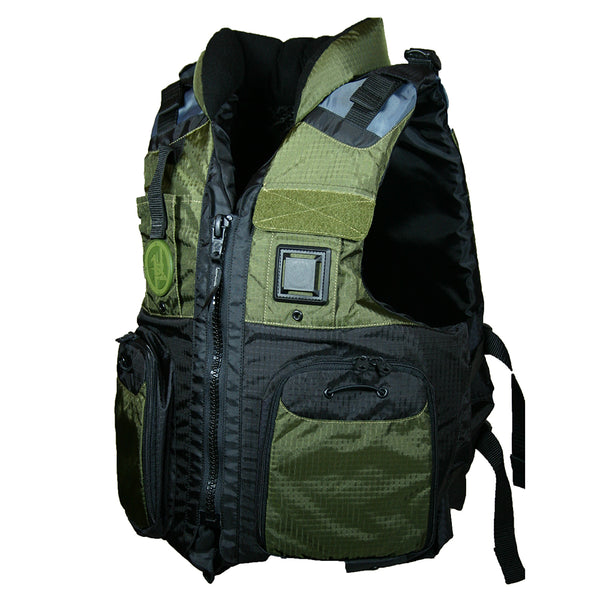 First Watch AV800 Four Pocket Flotation Vest  OD Green  XXL to3XL AV800GN2XL3XL