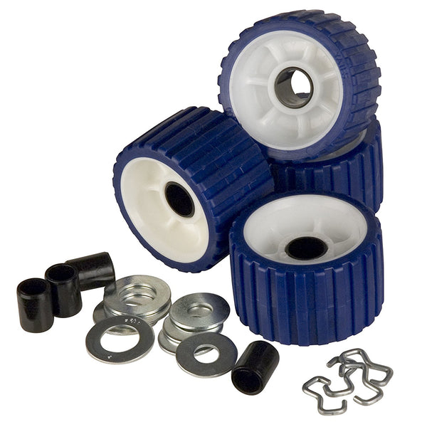C.E. Smith Ribbed Roller Replacement Kit - 4-Pack - Blue [29320] - Image 1