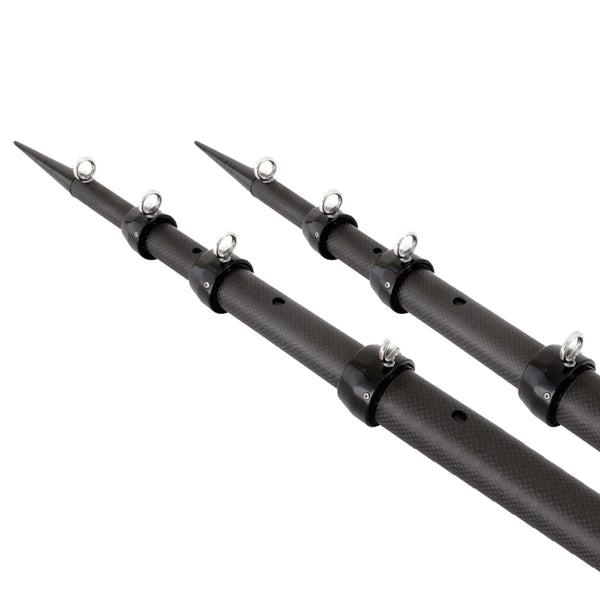 Tigress XD 3k Carbon Fiber Telescoping Outrigger Poles - 18 feet - Matte Black/ Black - Pair [88679] - Image 1